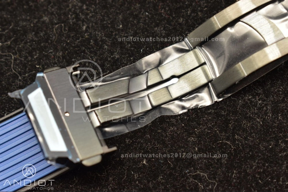 Hublot Big Bang Unico RG ZF 1:1 Best Edition Blue Skeleton Dial on Blue Rubber Strap A1280