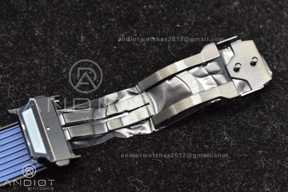 Hublot Big Bang Unico RG ZF 1:1 Best Edition Blue Skeleton Dial on Blue Rubber Strap A1280