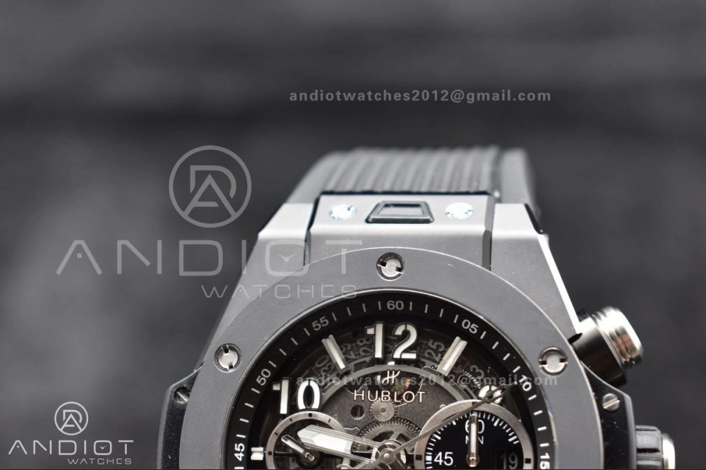 Hublot Big Bang Unico Titanium ZF 1:1 Best Edition Black Skeleton Dial On Black Rubber Strap A1280