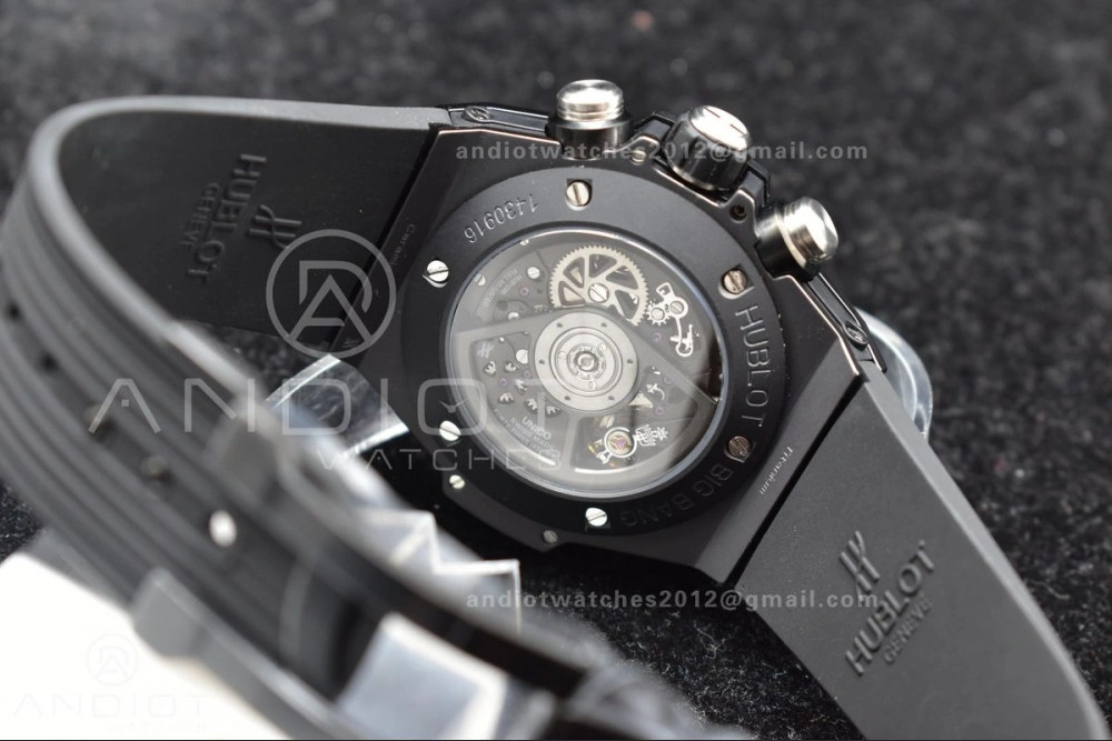 Hublot Big Bang Unico Titanium ZF 1:1 Best Edition Black Skeleton Dial On Black Rubber Strap A1280