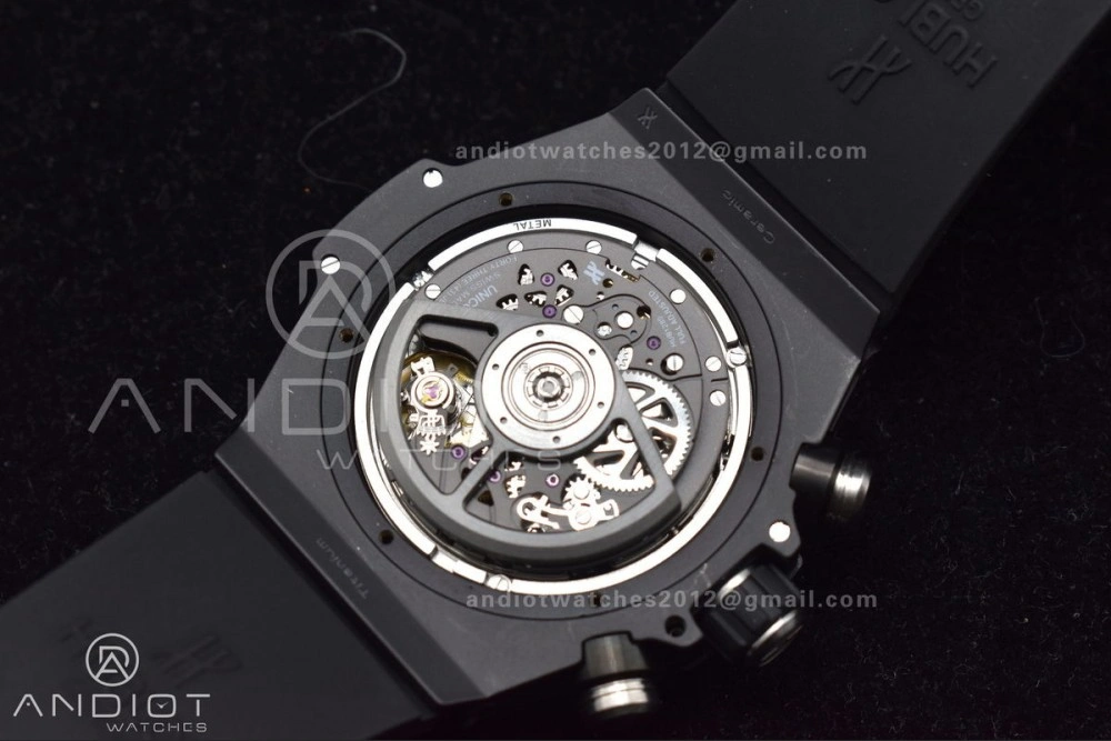 Hublot Big Bang Unico Titanium ZF 1:1 Best Edition Black Skeleton Dial On Black Rubber Strap A1280