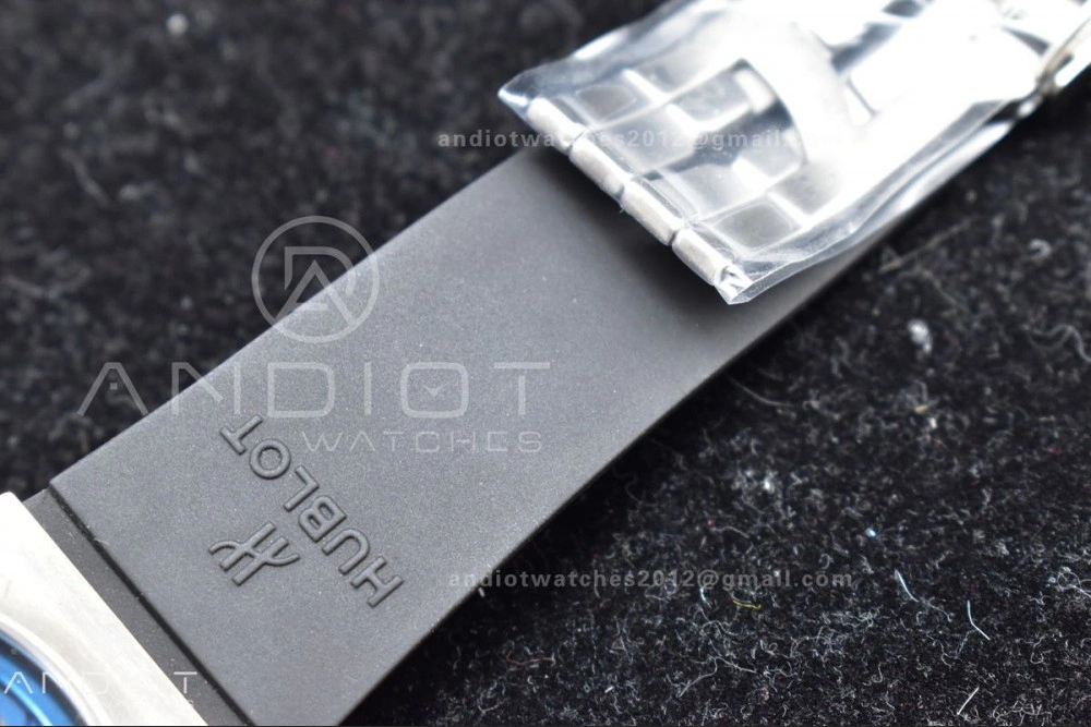 Hublot Big Bang Unico Titanium ZF 1:1 Best Edition Blue Skeleton Dial on Blue Rubber Strap A1280