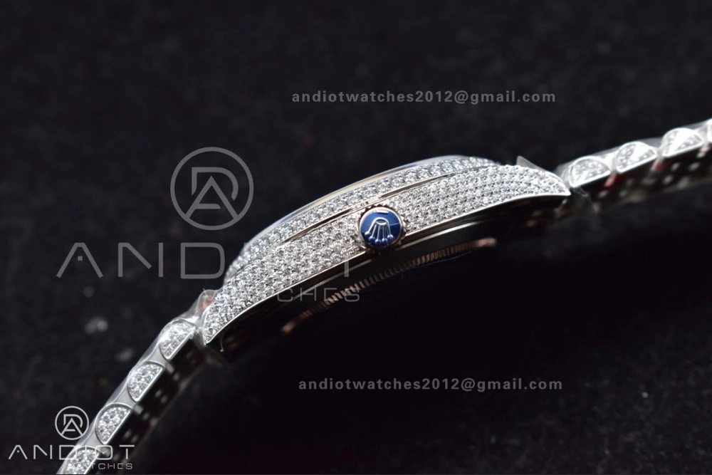 JDF 41mm Best Version Diamond DateJust Blue Stick Markers