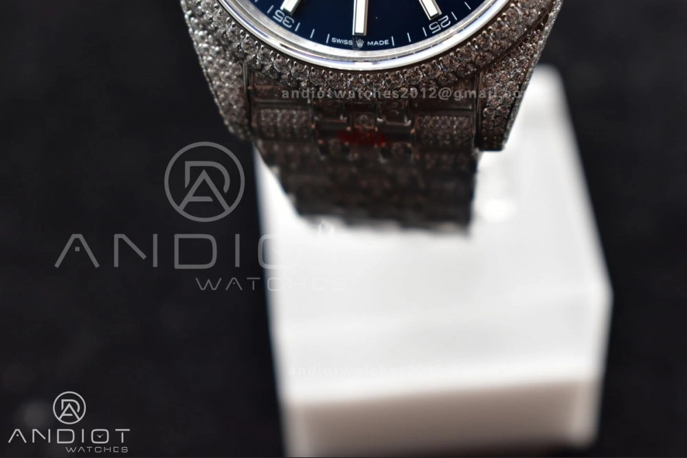 JDF 41mm Best Version Diamond DateJust Blue Stick Markers