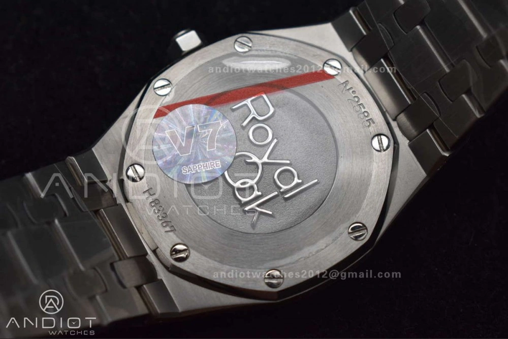 Lady Royal Oak 33mm 67651 SS V7F 1:1 Best Edition Black Textured Dial on SS Bracelet Ronda Quartz to AP Cal.2713