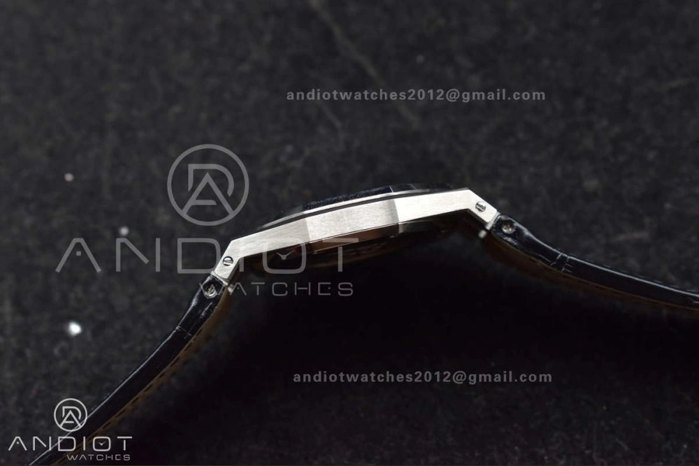 Lady Royal Oak 33mm 67651 SS Diamond Bezel V7F 1:1 Black Textured Dial On Stainless Strap Ronda Quartz