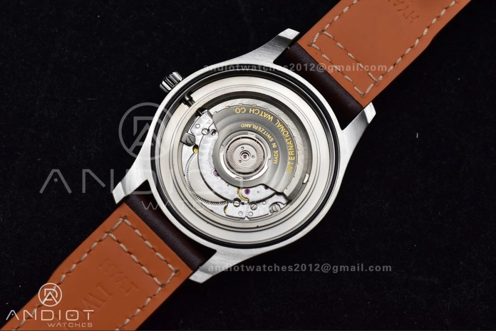 Mark XVIII IW327006 Titanium V7F 1:1 Best Edition BlueDial on Brown Leather Strap A2892