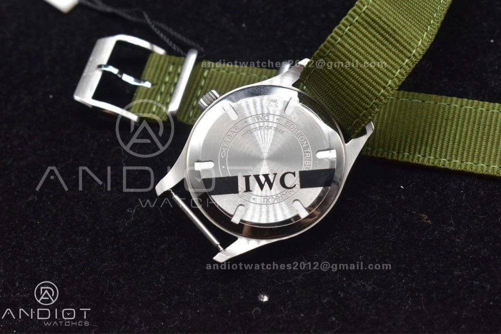 Mark XVIII “TRIBUTE TO MARK XI” IW327007 M+F 1:1 Best Edition Black Dial on Green Nylon Strap A35111
