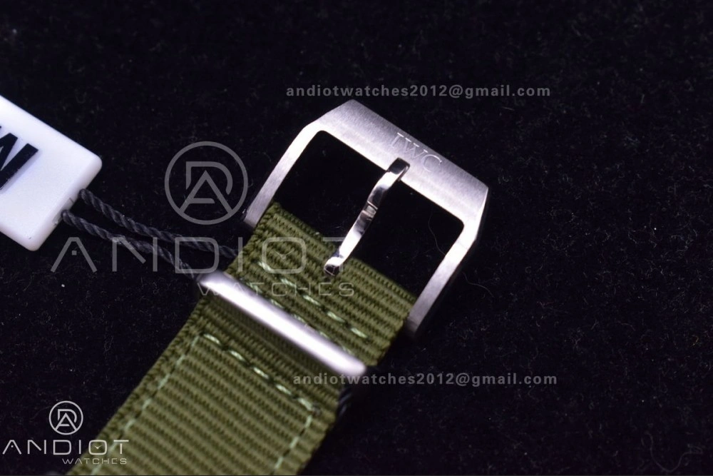 Mark XVIII “TRIBUTE TO MARK XI” IW327007 M+F 1:1 Best Edition Black Dial on Green Nylon Strap A35111