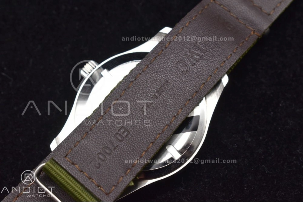 Mark XVIII “TRIBUTE TO MARK XI” IW327007 M+F 1:1 Best Edition Black Dial on Green Nylon Strap A35111