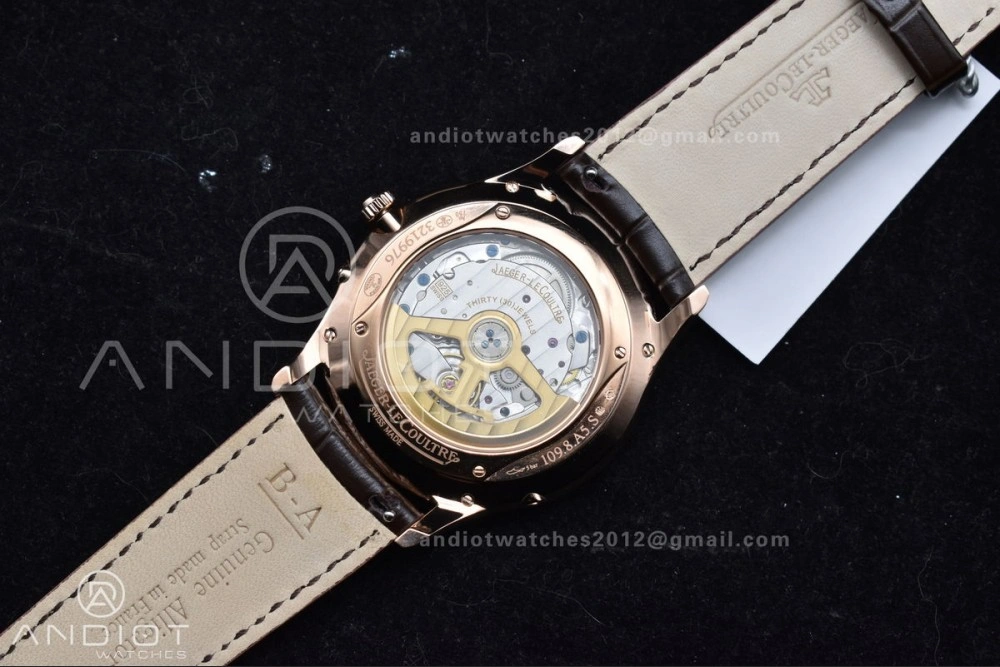 Master Ultra Thin Moon RG APSF 1:1 Best Edition White Dial on Brown Leather Strap SA925 Super Clone