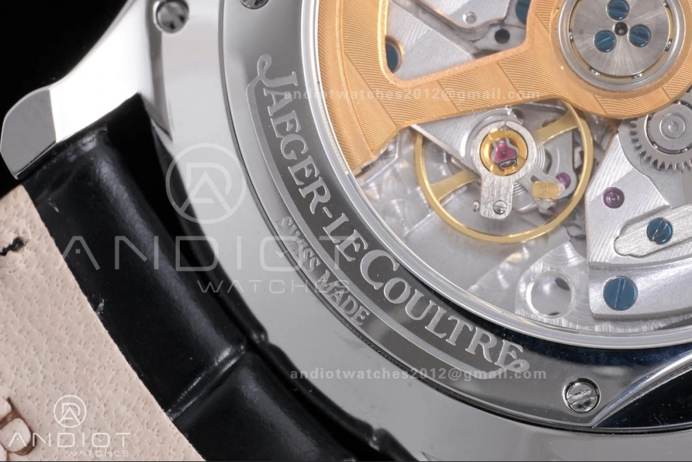 Master Ultra Thin Moon SS APSF 1:1 Best Edition Black Dial on Black Leather Strap SA925 Super Clone