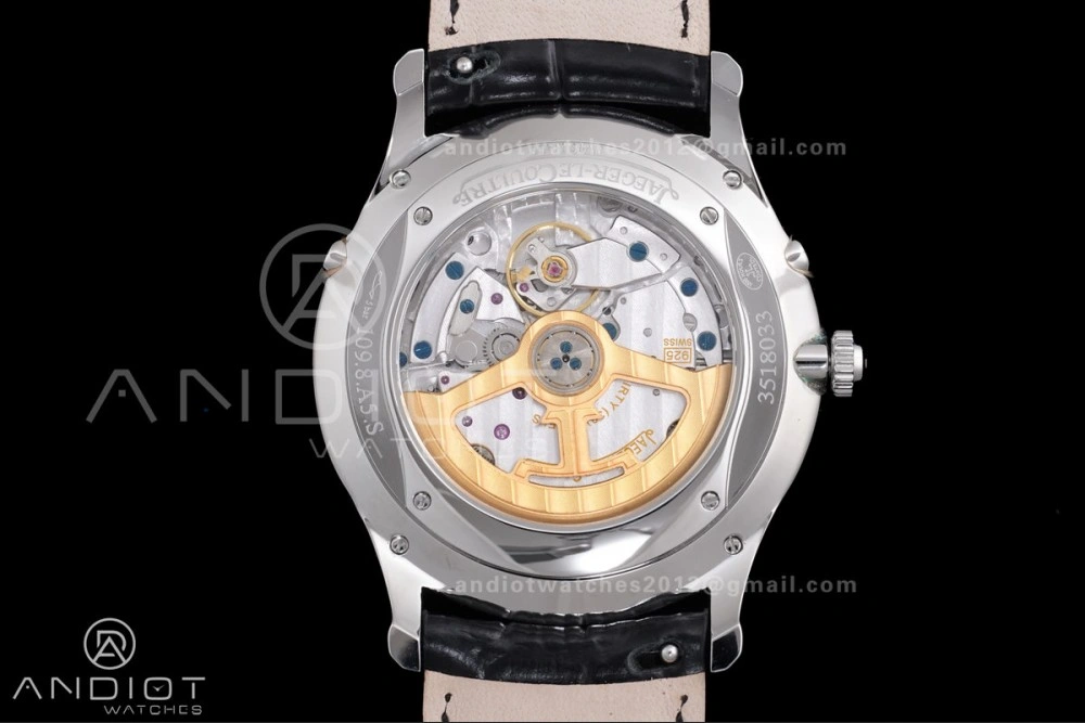 Master Ultra Thin Moon SS APSF 1:1 Best Edition Black Dial on Black Leather Strap SA925 Super Clone