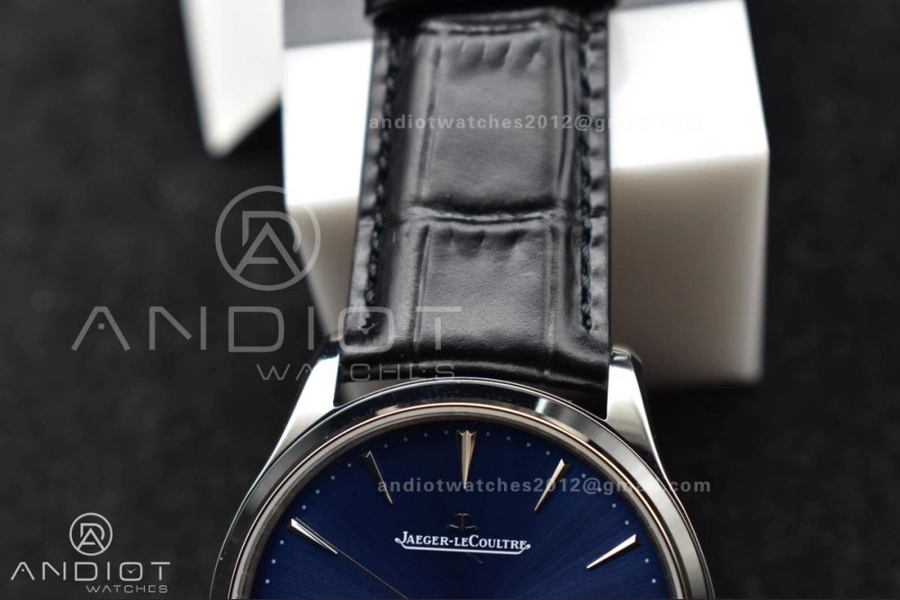 Master Ultra Thin Moon SS APSF 1:1 Best Edition Blue Dial on Black Leather Strap SA925 Super Clone