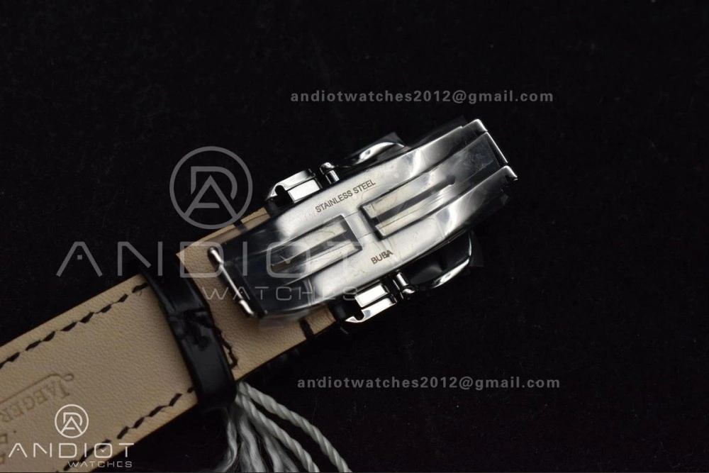 Master Ultra Thin Moon SS APSF 1:1 Best Edition Blue Dial on Black Leather Strap SA925 Super Clone