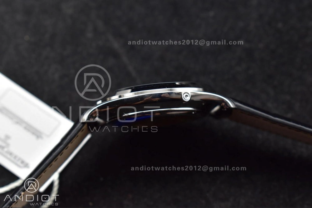 Master Ultra Thin Moon SS APSF 1:1 Best Edition Blue Dial on Black Leather Strap SA925 Super Clone