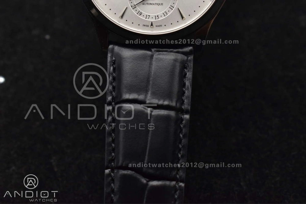 Master Ultra Thin Moon SS APSF 1:1 Best Edition Silver Dial on Black Leather Strap SA925 Super Clone