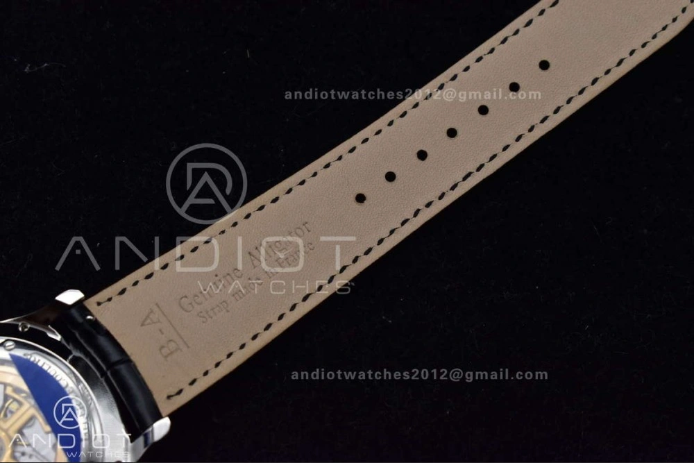 Master Ultra Thin Moon SS APSF 1:1 Best Edition Silver Dial on Black Leather Strap SA925 Super Clone