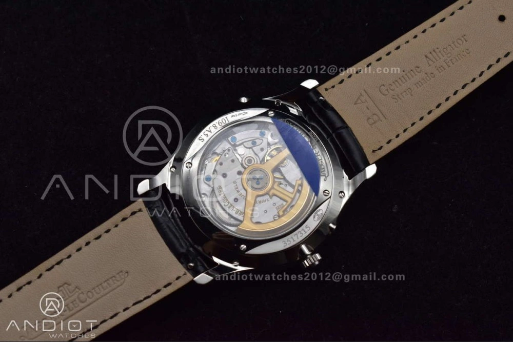 Master Ultra Thin Moon SS APSF 1:1 Best Edition Silver Dial on Black Leather Strap SA925 Super Clone
