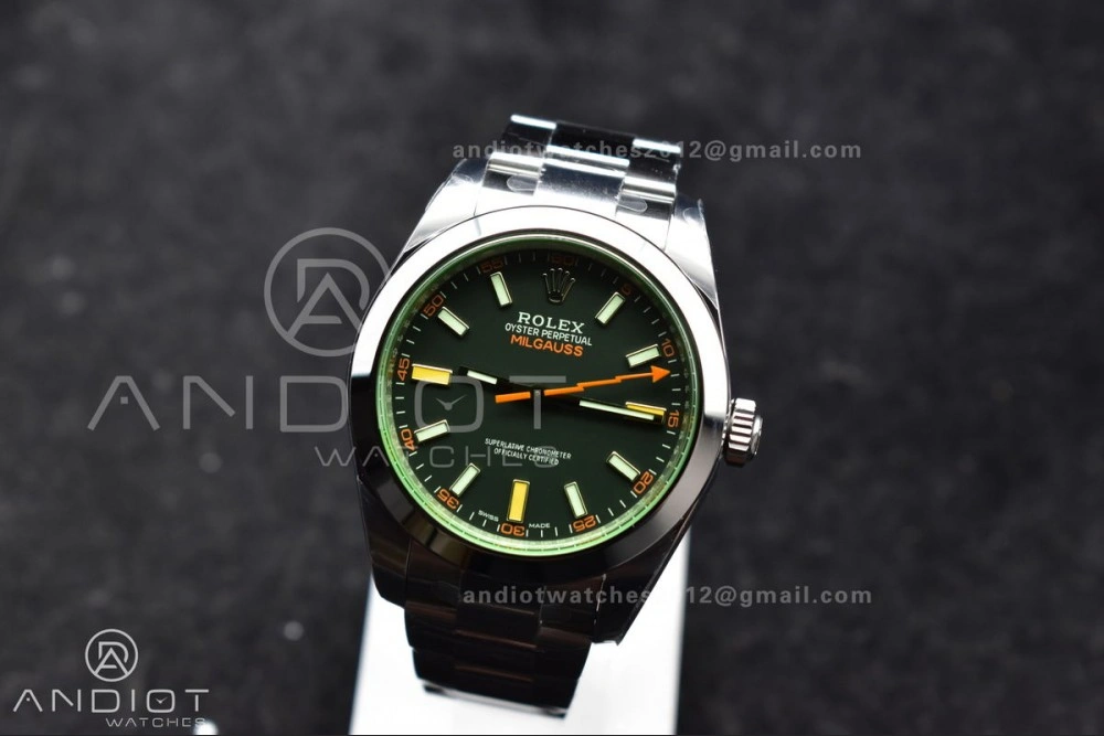 Milgauss 116400 GV Real Green Sapphire 904L SS VSF 1:1 Best Edition Black Dial on 904L SS Bracelet SA3131