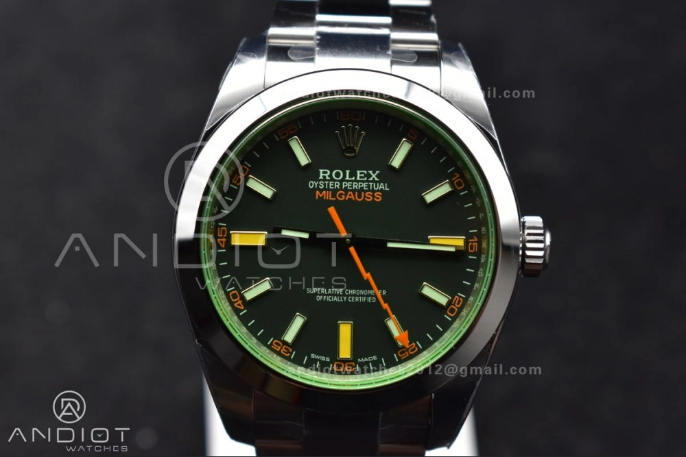 Milgauss 116400 GV Real Green Sapphire 904L SS VSF 1:1 Best Edition Black Dial on 904L SS Bracelet SA3131
