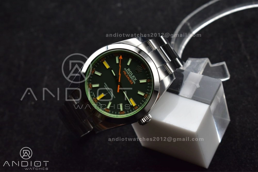 Milgauss 116400 GV Real Green Sapphire 904L SS VSF 1:1 Best Edition Black Dial on 904L SS Bracelet SA3131
