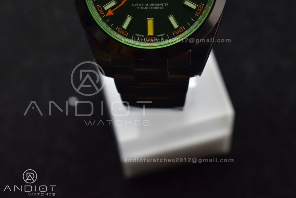 Milgauss 116400 GV Real Green Sapphire 904L SS VSF 1:1 Best Edition Black Dial on 904L SS Bracelet SA3131