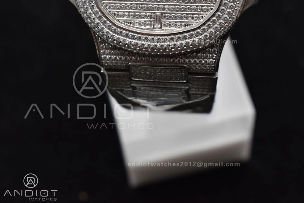 Nautilus 5711 SS TWF Full Diamonds Bezel & Dial on Diamonds Bracelet A324