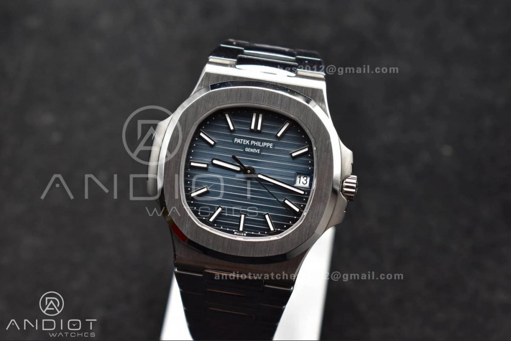 Nautilus 5711 1A 3KF 1:1 Best Edition Blue Textured Dial on SS Bracelet A324 Super Clone V2