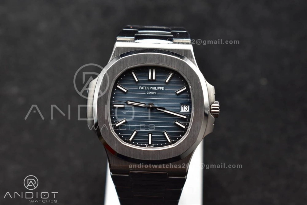 Nautilus 5711 1A 3KF 1:1 Best Edition Blue Textured Dial on SS Bracelet A324 Super Clone V2