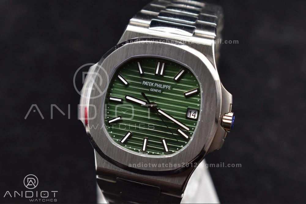 Nautilus 5711 1A 3KF 1:1 Best Edition Green Textured Dial On SS Bracelet A324 Super Clone V2