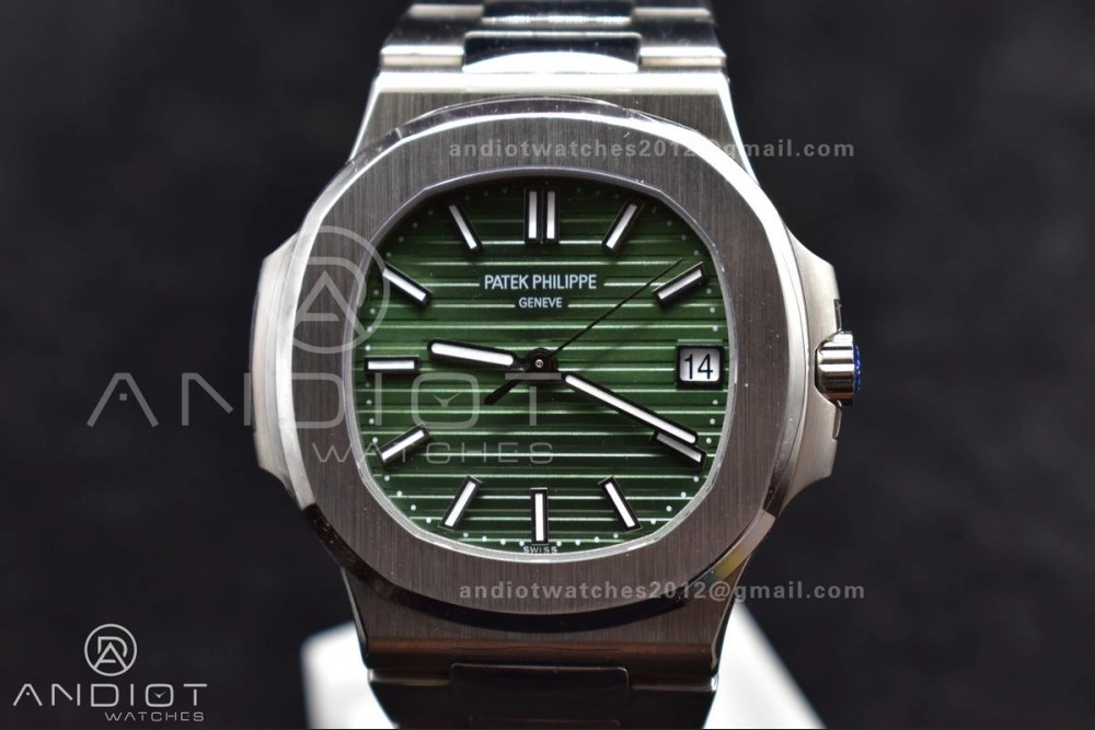 Nautilus 5711 1A 3KF 1:1 Best Edition Green Textured Dial On SS Bracelet A324 Super Clone V2