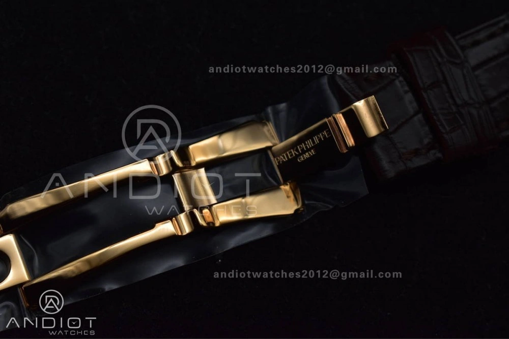 Nautilus 5711 1R RG 3KF 1:1 Best Edition Brown Textured Dial on Brown Leather Strap A324 Super Clone V2