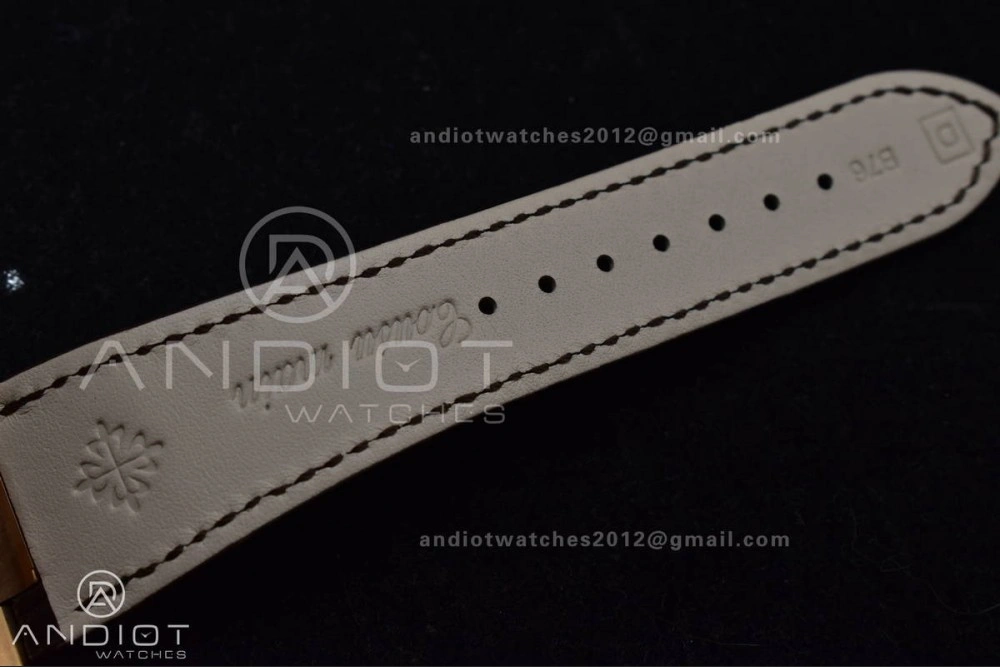 Nautilus 5711 1R RG 3KF 1:1 Best Edition Brown Textured Dial on Brown Leather Strap A324 Super Clone V2