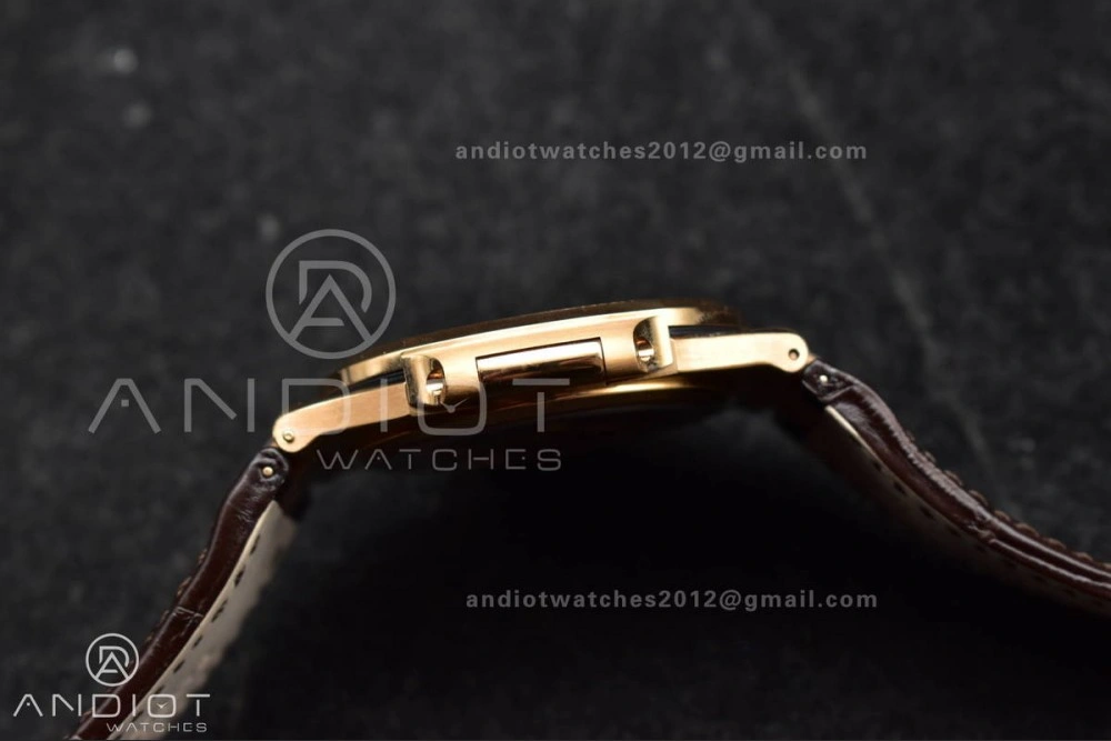 Nautilus 5711 1R RG 3KF 1:1 Best Edition Brown Textured Dial on Brown Leather Strap A324 Super Clone V2