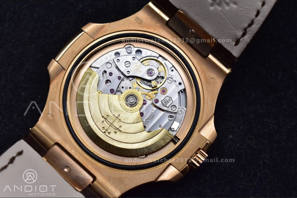 Nautilus 5711 1R RG 3KF 1:1 Best Edition Brown Textured Dial on Brown Leather Strap A324 Super Clone V2