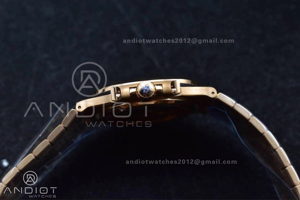 Nautilus 5711 1R RG 3KF 1:1 Best Edition Brown Textured Dial on RG Bracelet A324 Super Clone V2