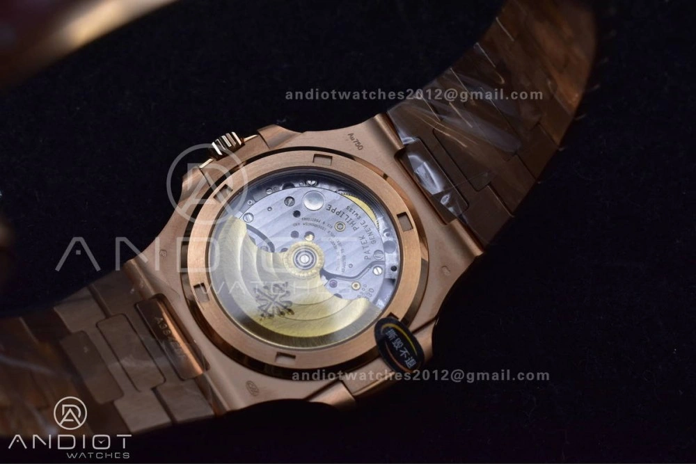 Nautilus 5711 1R RG 3KF 1:1 Best Edition Brown Textured Dial on RG Bracelet A324 Super Clone V2