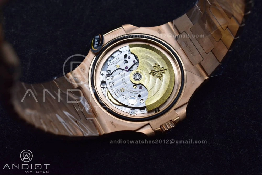 Nautilus 5711 1R RG 3KF 1:1 Best Edition Brown Textured Dial on RG Bracelet A324 Super Clone V2
