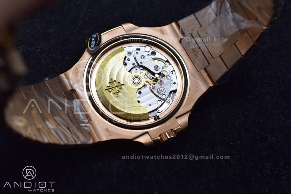 Nautilus 5711 1R RG 3KF 1:1 Best Edition Brown Textured Dial on RG Bracelet A324 Super Clone V2