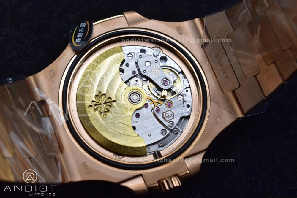 Nautilus 5711 1R RG 3KF 1:1 Best Edition Brown Textured Dial on RG Bracelet A324 Super Clone V2