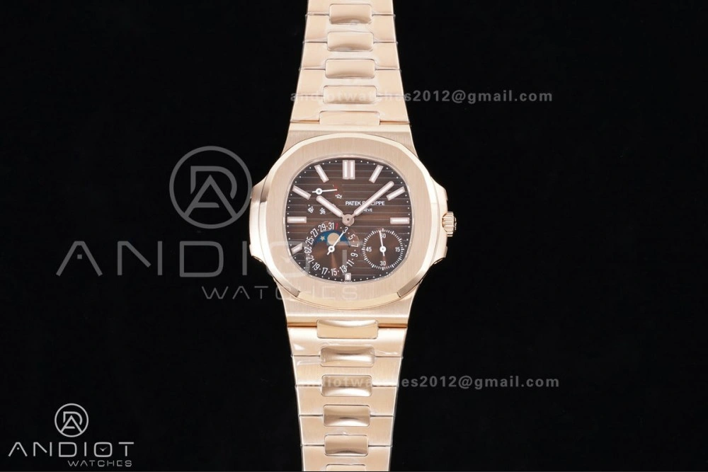 Nautilus 5712 RG PPF 1:1 Best Edition Brown Dial on RG Bracelet A240 Super Clone V4