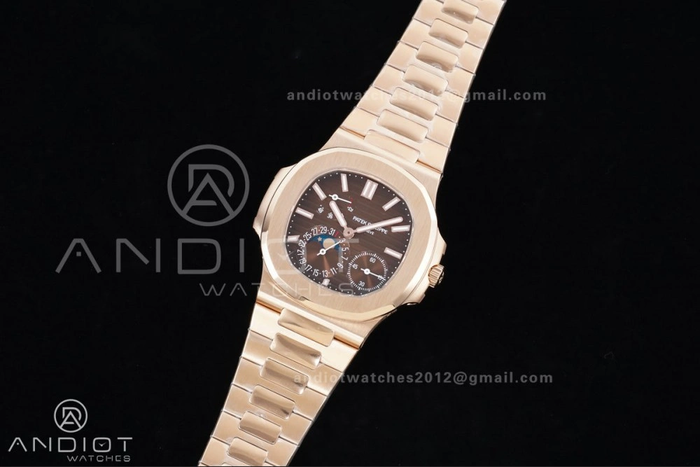 Nautilus 5712 RG PPF 1:1 Best Edition Brown Dial on RG Bracelet A240 Super Clone V4
