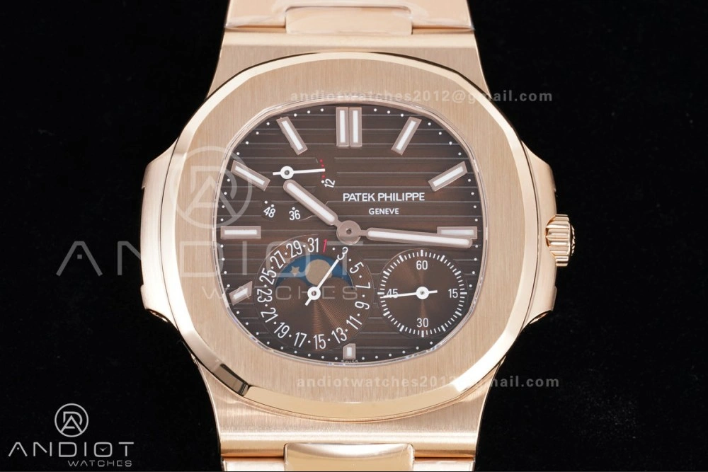 Nautilus 5712 RG PPF 1:1 Best Edition Brown Dial on RG Bracelet A240 Super Clone V4