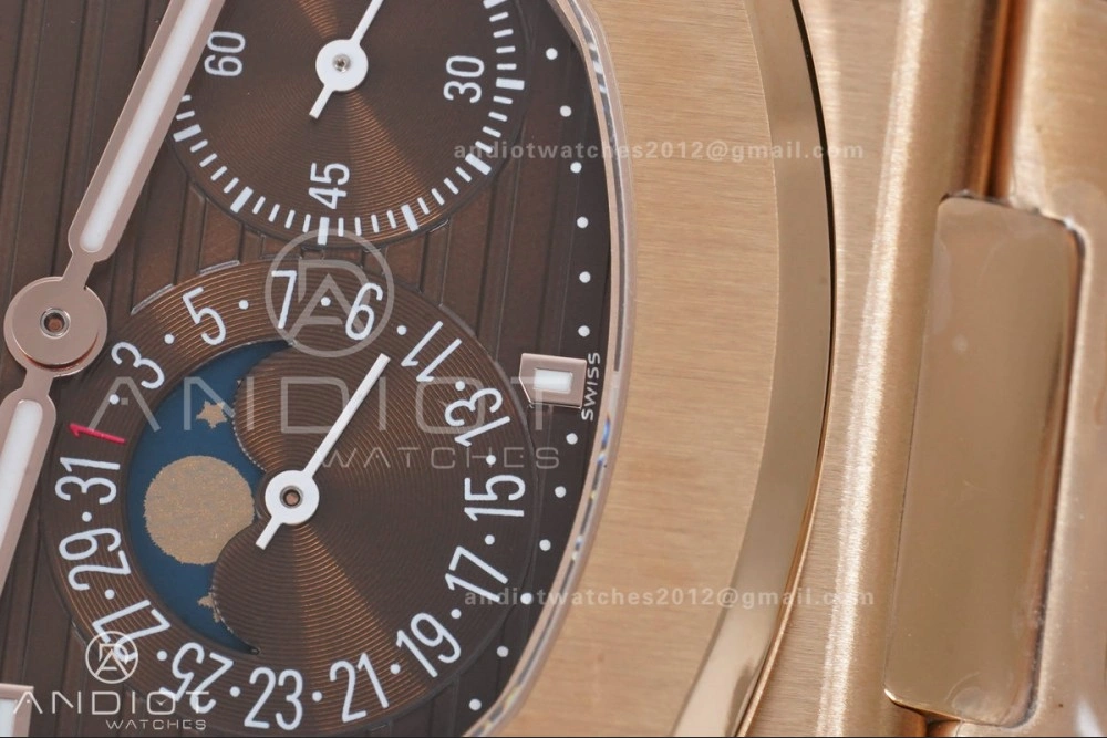 Nautilus 5712 RG PPF 1:1 Best Edition Brown Dial on RG Bracelet A240 Super Clone V4