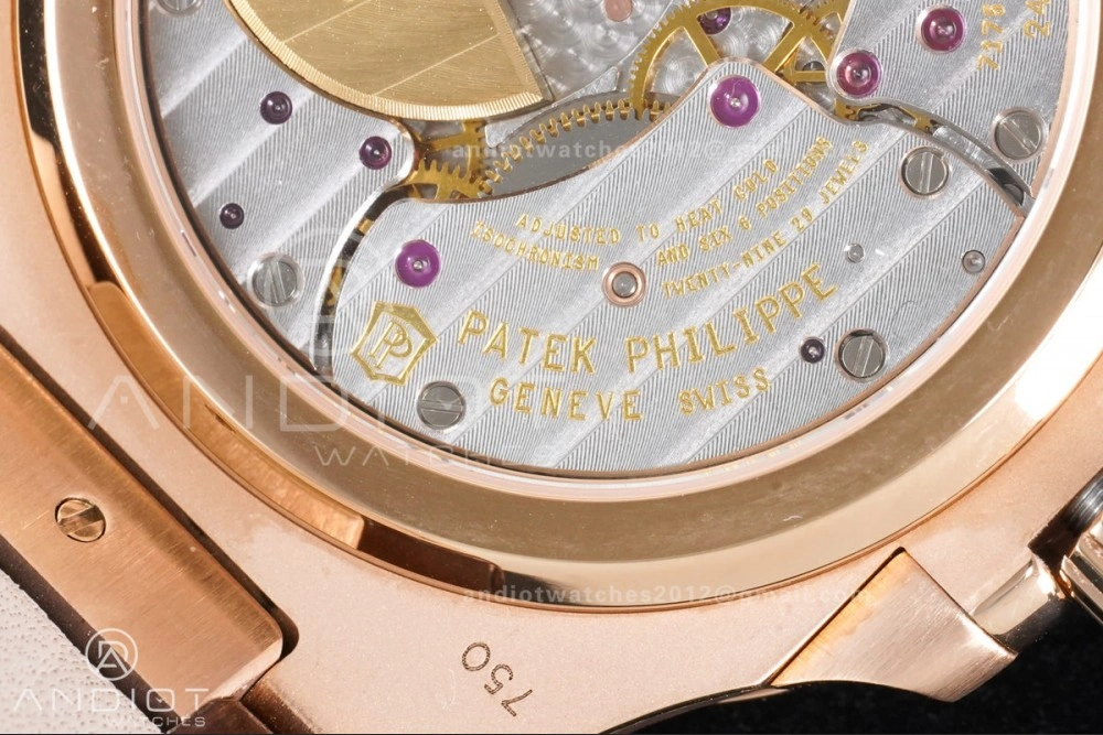 Nautilus 5712 RG PPF 1:1 Best Edition Gray Dial on Brown Leather Strap A240 Super Clone V3