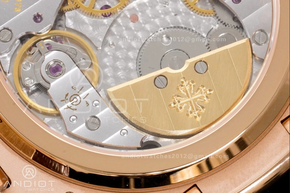 Nautilus 5712 RG PPF 1:1 Best Edition Gray Dial on Brown Leather Strap A240 Super Clone V3