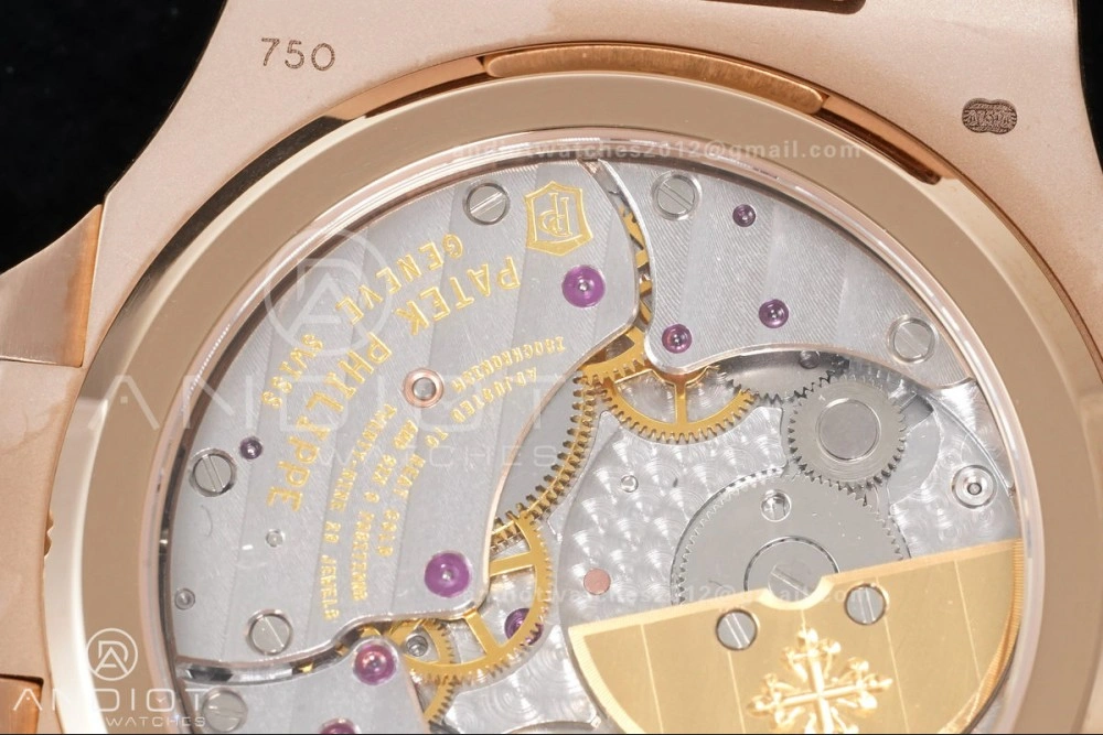 Nautilus 5712 RG PPF 1:1 Best Edition Gray Dial on Brown Leather Strap A240 Super Clone V3