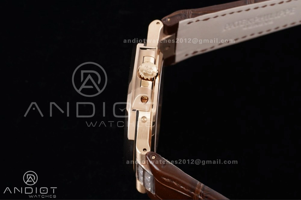Nautilus 5712 RG PPF 1:1 Best Edition Gray Dial on Brown Leather Strap A240 Super Clone V3