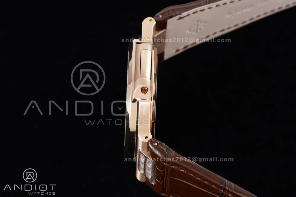 Nautilus 5712 RG PPF 1:1 Best Edition Gray Dial on Brown Leather Strap A240 Super Clone V3